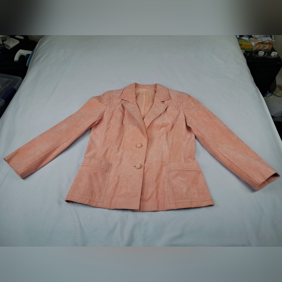 Custom Made Ricky Bo Hilton Hotel 1/F Hong Kong Women's Pink Suede Blazer VTG - Picture 10 of 16